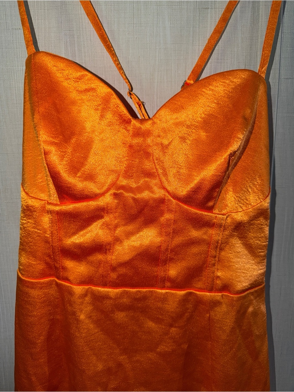 wild fable Orange Satin Spaghetti-Strap Mini Dress - Picture 6 of 10